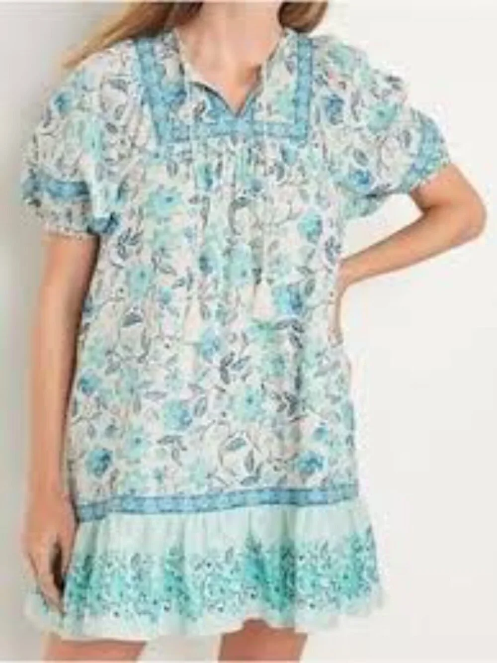 Floral Hawaiian Swing Cottagecore Peasant Grandmacore Cotton Pockets Dress XL - Picture 12 of 13